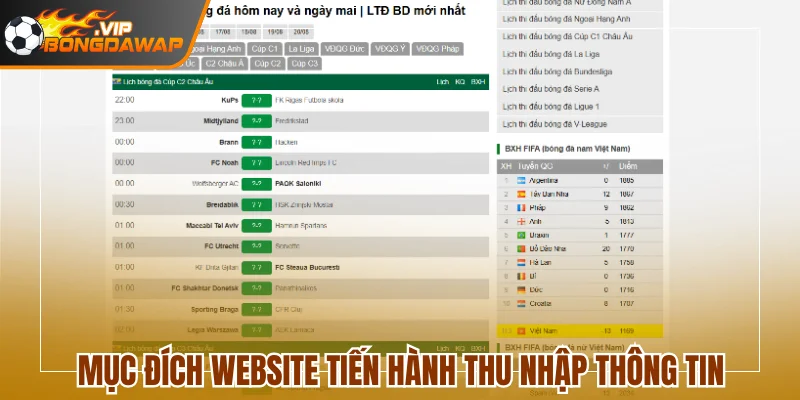 Cập Nhật Chính Sách Bảo Mật BongdaWap Chi Tiết Nhất 2 Mục đích website tiến hành thu nhập thông tin