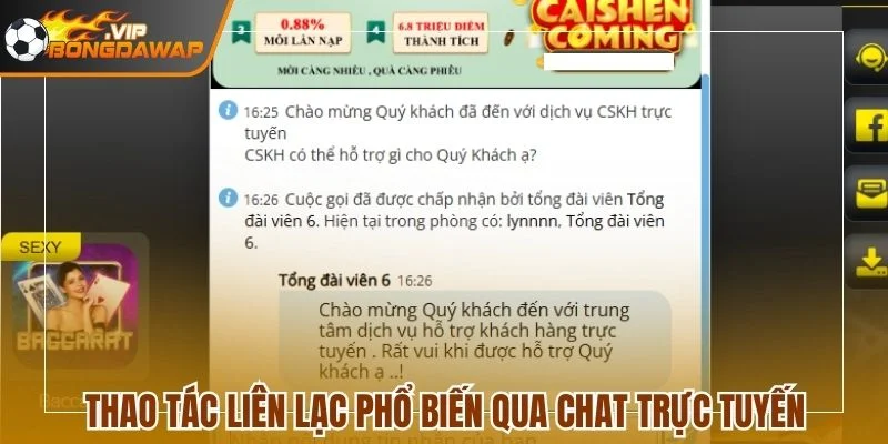 Tổng Hợp 4 Kênh Liên Hệ Hỗ Trợ Nhanh Chóng Tại BongdaWap 2 Thao tác liên lạc phổ biến qua chat trực tuyến